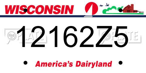 12162Z5 Wisconsin License Plate
