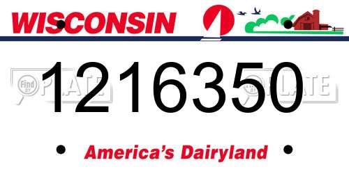 1216350 Wisconsin License Plate