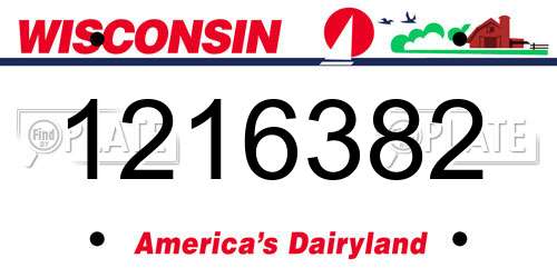 1216382 Wisconsin License Plate
