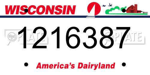 1216387 Wisconsin License Plate