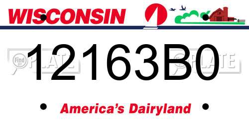 12163B0 Wisconsin License Plate