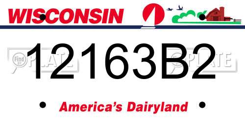 12163B2 Wisconsin License Plate