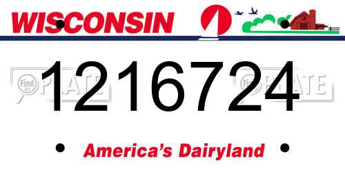 1216724 Wisconsin License Plate