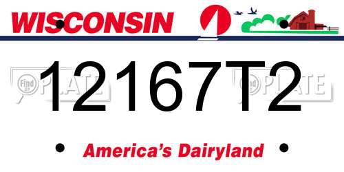12167T2 Wisconsin License Plate