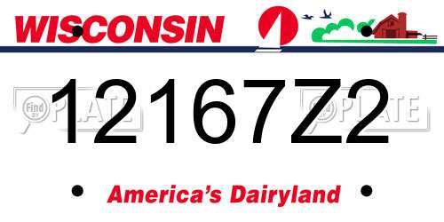 12167Z2 Wisconsin License Plate
