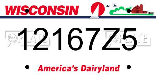 12167Z5 Wisconsin License Plate