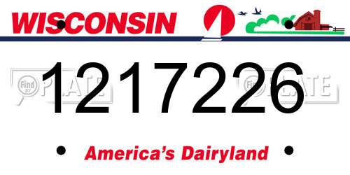 1217226 Wisconsin License Plate