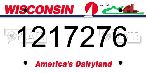 1217276 Wisconsin License Plate