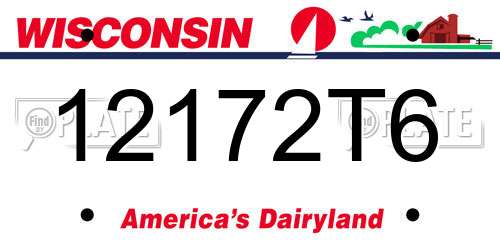 12172T6 Wisconsin License Plate