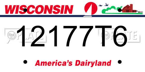 12177T6 Wisconsin License Plate