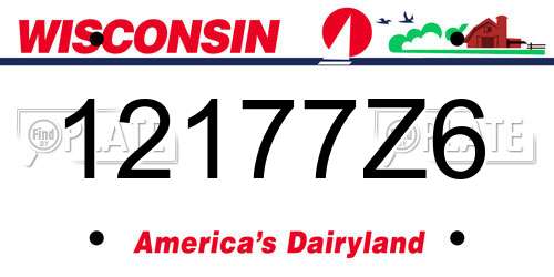 12177Z6 Wisconsin License Plate