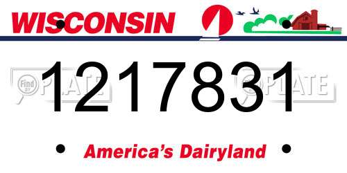 1217831 Wisconsin License Plate