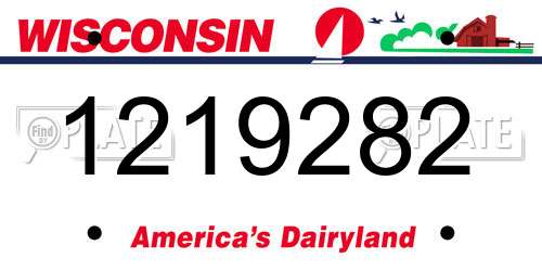 1219282 Wisconsin License Plate
