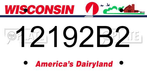 12192B2 Wisconsin License Plate