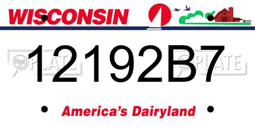 12192B7 Wisconsin License Plate
