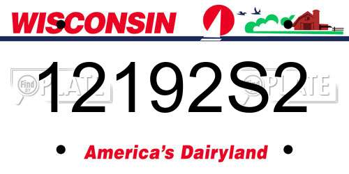 12192S2 Wisconsin License Plate