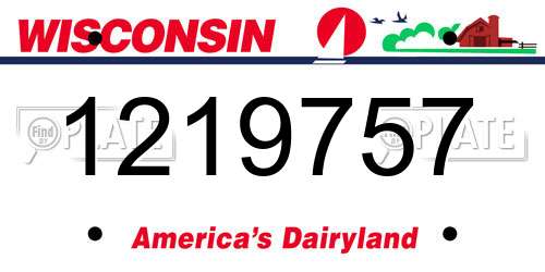 1219757 Wisconsin License Plate