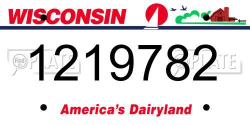 1219782 Wisconsin License Plate