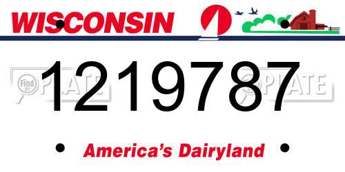 1219787 Wisconsin License Plate