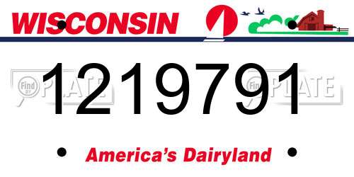 1219791 Wisconsin License Plate
