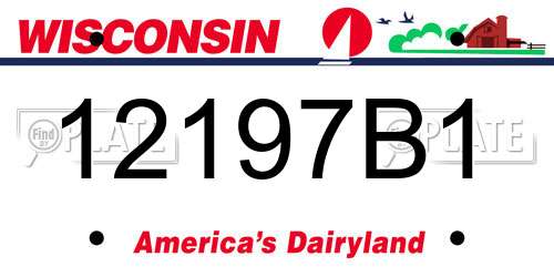 12197B1 Wisconsin License Plate