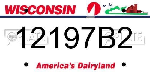 12197B2 Wisconsin License Plate