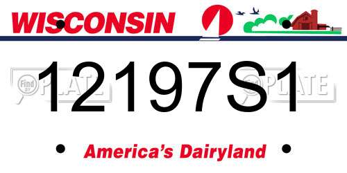 12197S1 Wisconsin License Plate