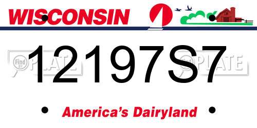 12197S7 Wisconsin License Plate