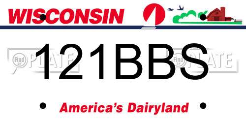 121BBS Wisconsin License Plate