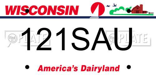 121SAU Wisconsin License Plate