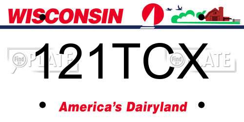 121TCX Wisconsin License Plate
