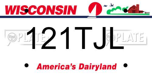 121TJL Wisconsin License Plate