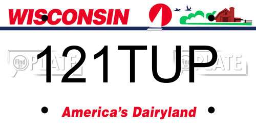 121TUP Wisconsin License Plate