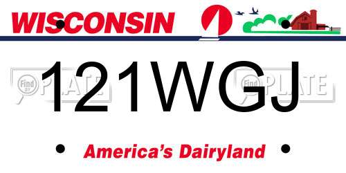 121WGJ Wisconsin License Plate