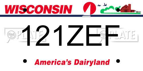 121ZEF Wisconsin License Plate