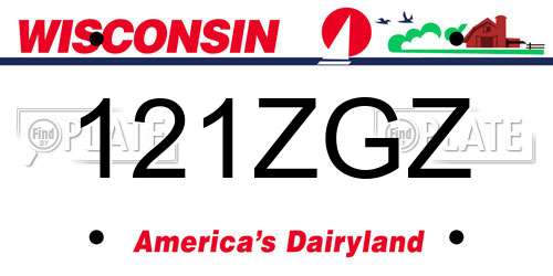 121ZGZ Wisconsin License Plate