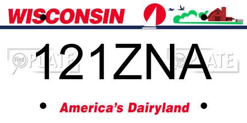 121ZNA Wisconsin License Plate