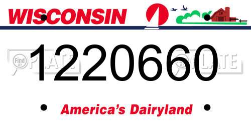 1220660 Wisconsin License Plate