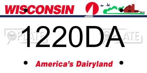 1220DA Wisconsin License Plate