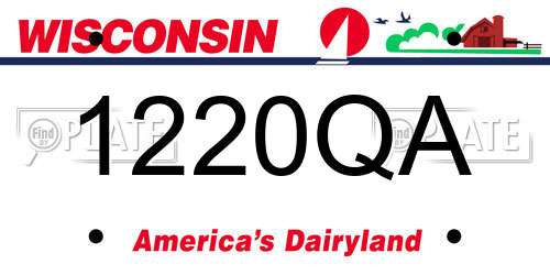 1220QA Wisconsin License Plate