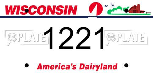 1221 Wisconsin License Plate