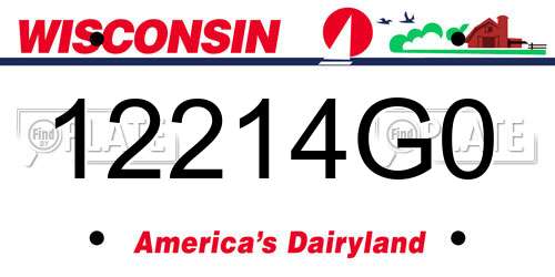 12214G0 Wisconsin License Plate