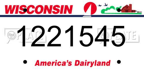 1221545 Wisconsin License Plate
