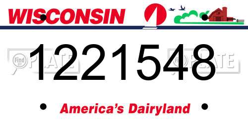 1221548 Wisconsin License Plate