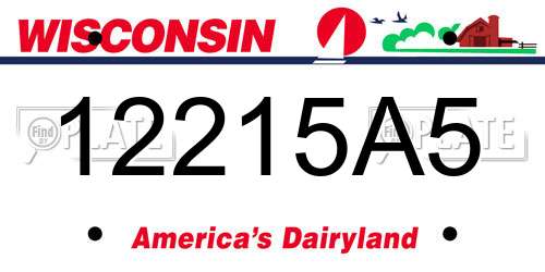12215A5 Wisconsin License Plate