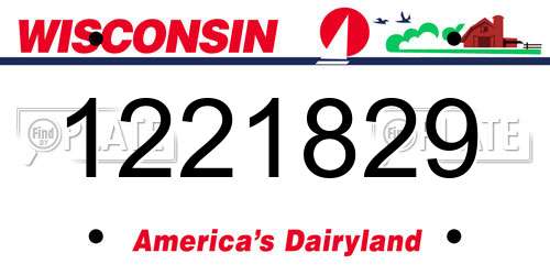 1221829 Wisconsin License Plate