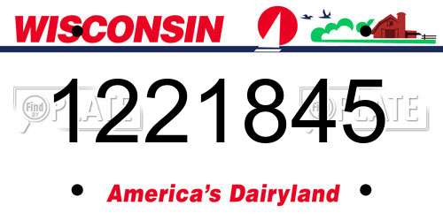 1221845 Wisconsin License Plate