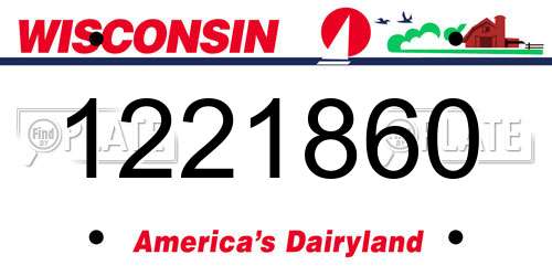 1221860 Wisconsin License Plate