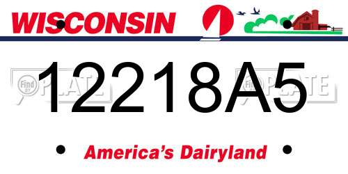 12218A5 Wisconsin License Plate