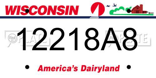 12218A8 Wisconsin License Plate